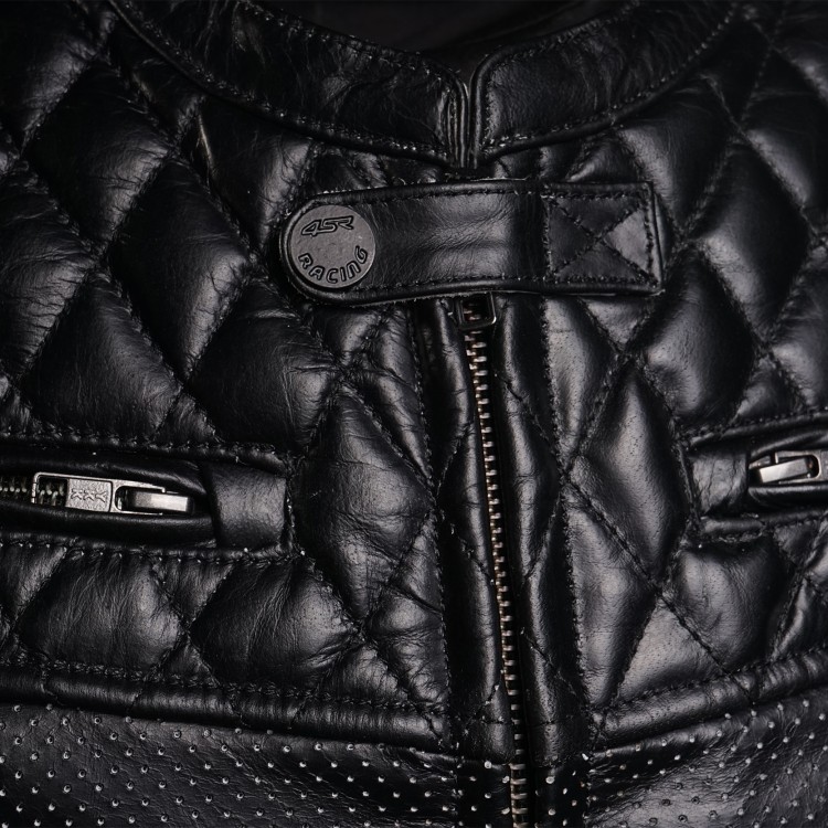 4SR leather motorcycle jacket Scrambler Petroleum II