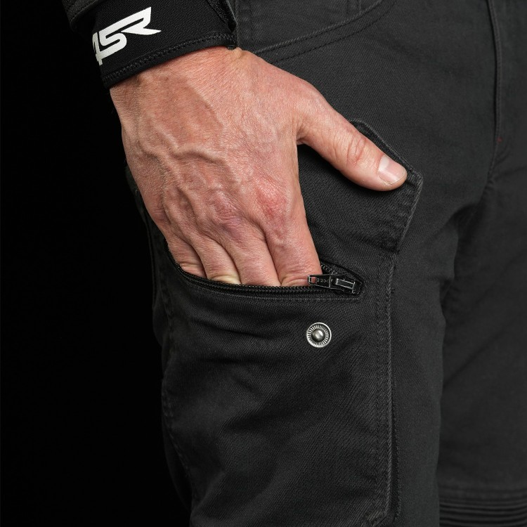4SR motorcycle jeans Tourismo Black - side pocket zipper