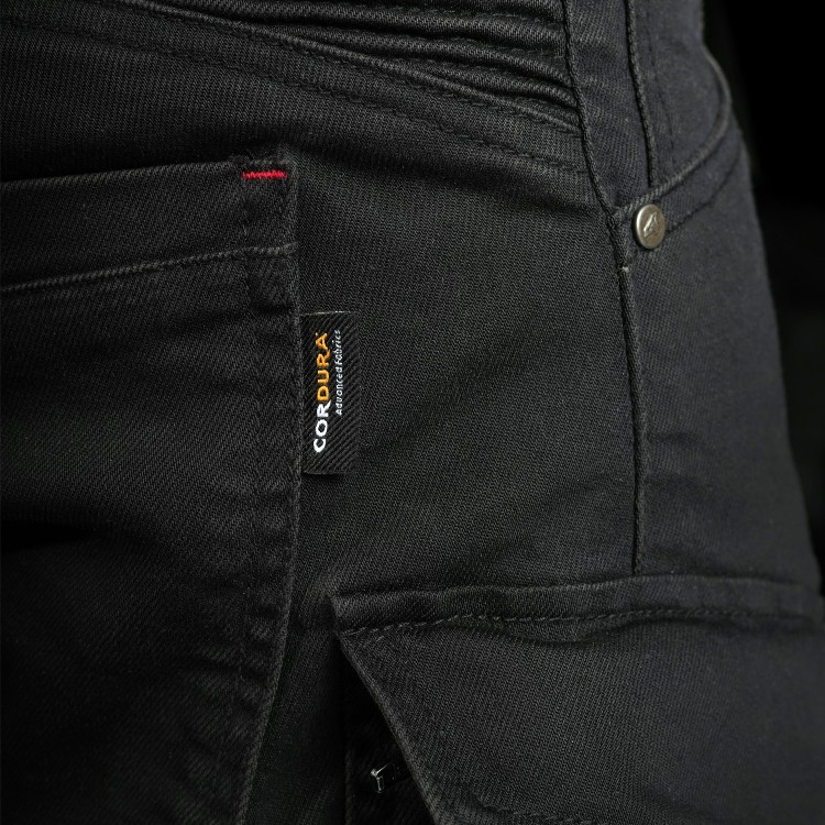 4SR motorcycle jeans Tourismo Black - Cordura Denim fabric