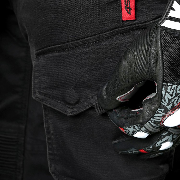 4SR motorcycle jeans Tourismo Black - side pocket