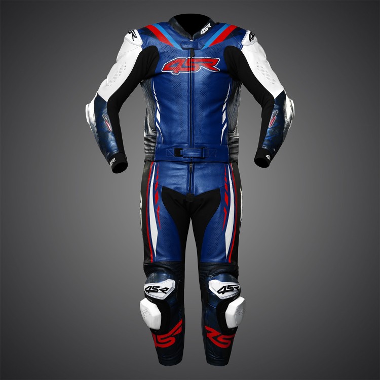 4SR Two-piece leathersuit RR Blue AR
