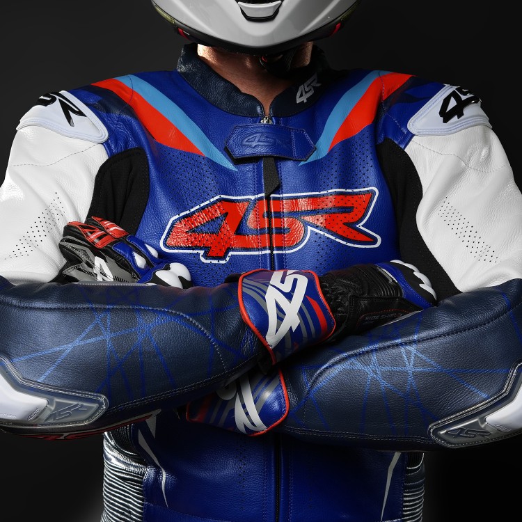 4SR Two-piece leathersuit RR Blue AR