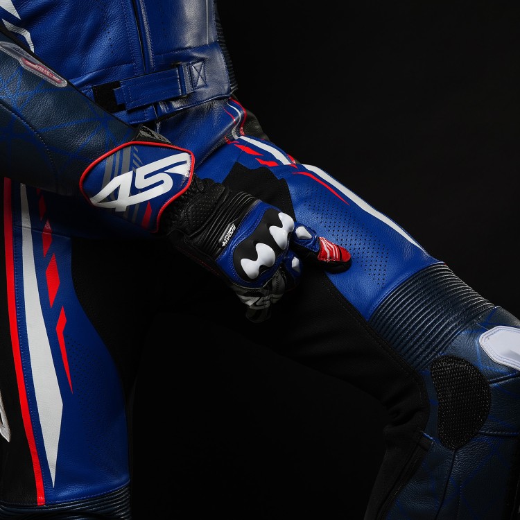 4SR Two-piece leathersuit RR Blue AR