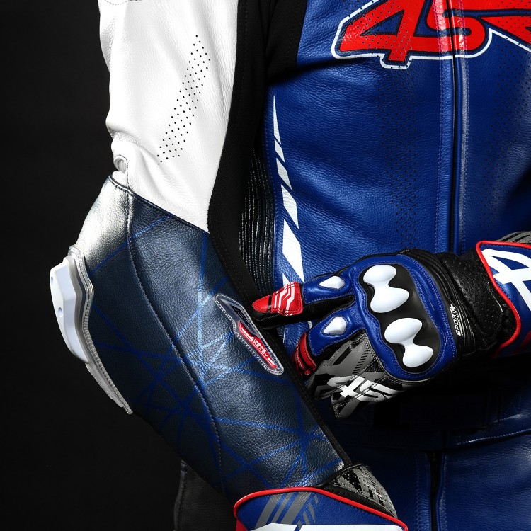 4SR Two-piece leathersuit RR Blue AR