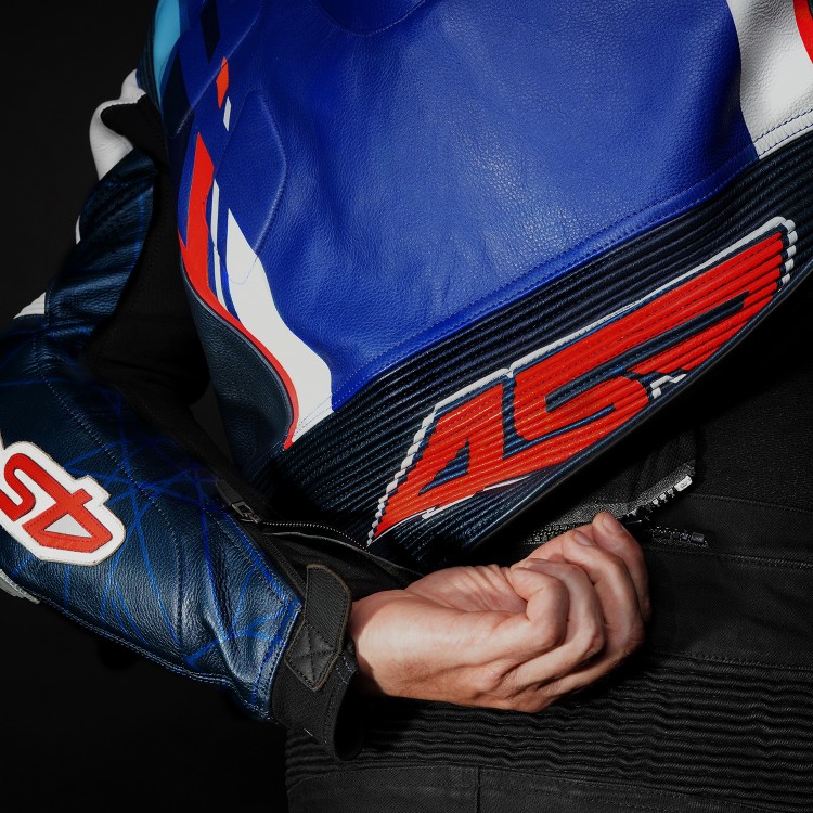 4SR Two-piece leathersuit RR Blue AR
