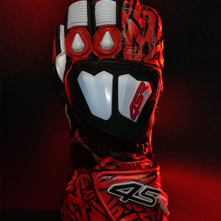 4SR motorcycle gloves RR Aramid Core Red