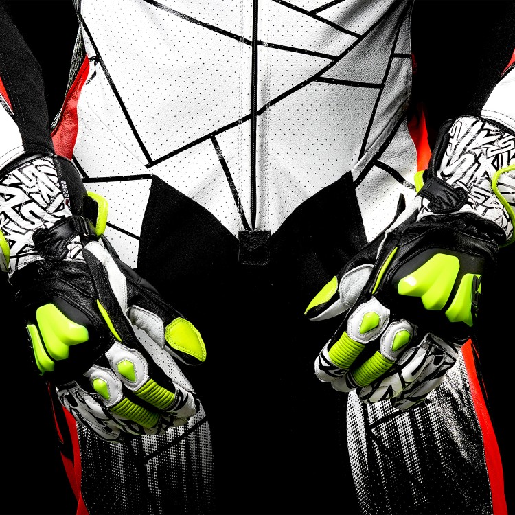 4SR motorcycle gloves RR Aramid Core White