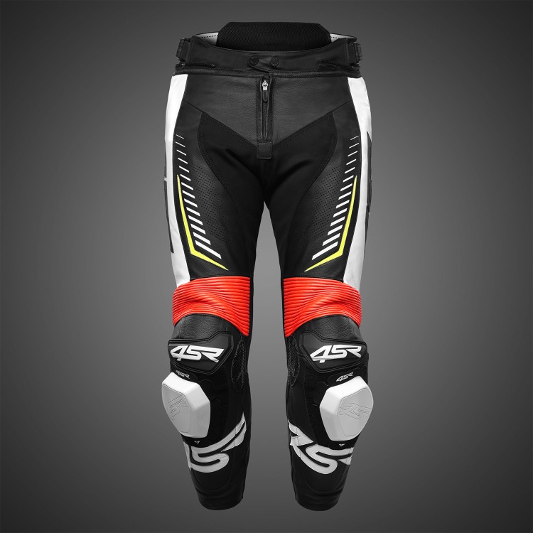 4SR motorcycle leather pants with sliders TR3 Evo Neon