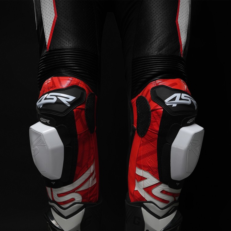4SR One-Piece Kangaroo Leather Suit Racing Ultra Pista AR - knee sliders
