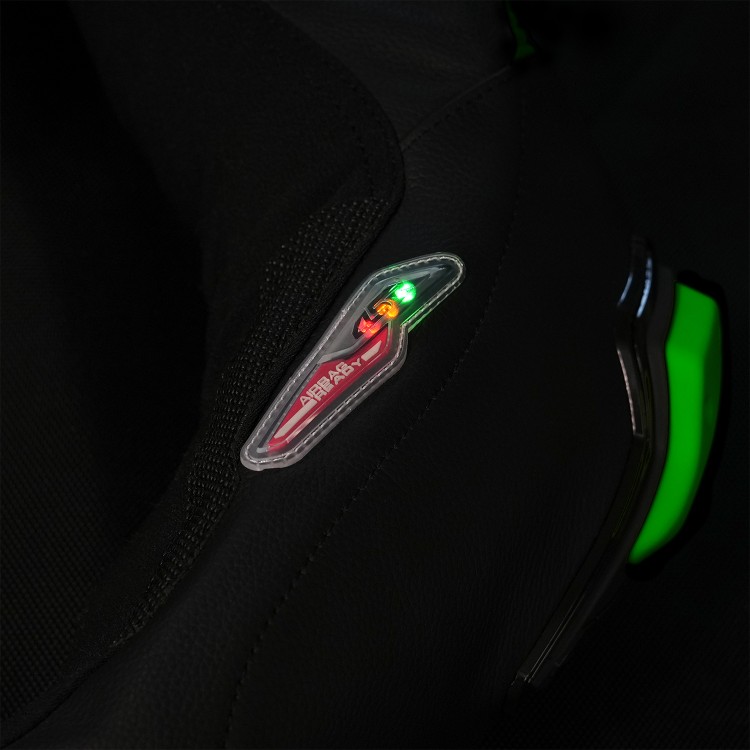 4SR kids’ one-piece suit Racing Junior Yellow Green AR - Airbag control LEd panel
