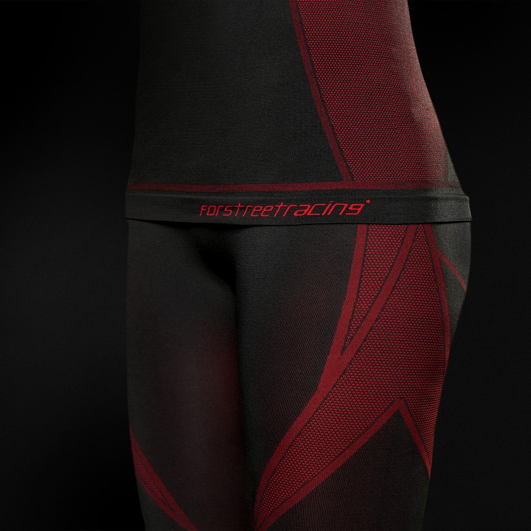 Ladies Seamless Pants Red Functional Base Layer