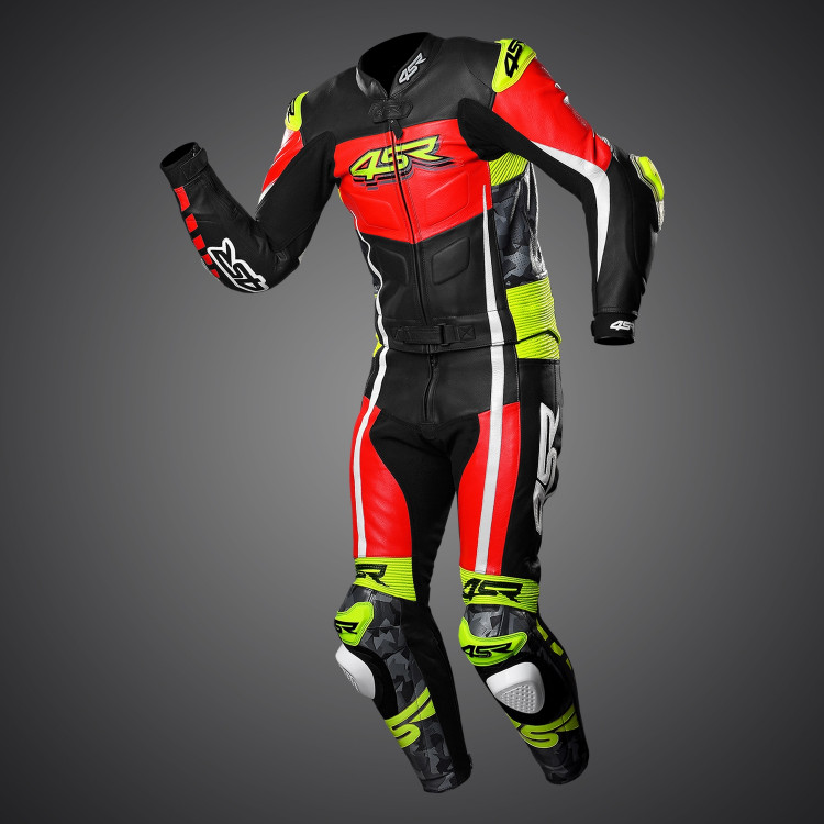 4SR two-piece leather suit RR Evo III Neon1