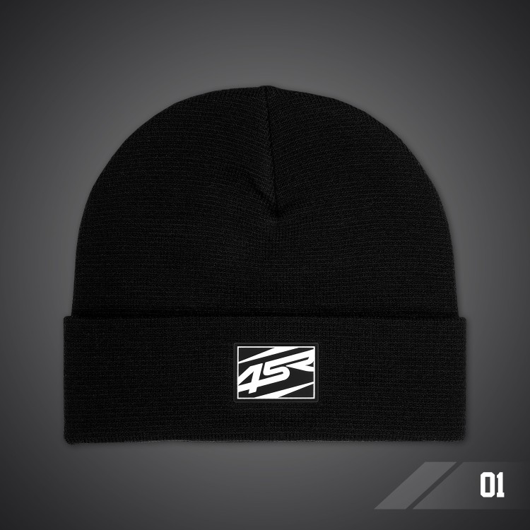 4SR winter beanie Logo Black with rubber patch