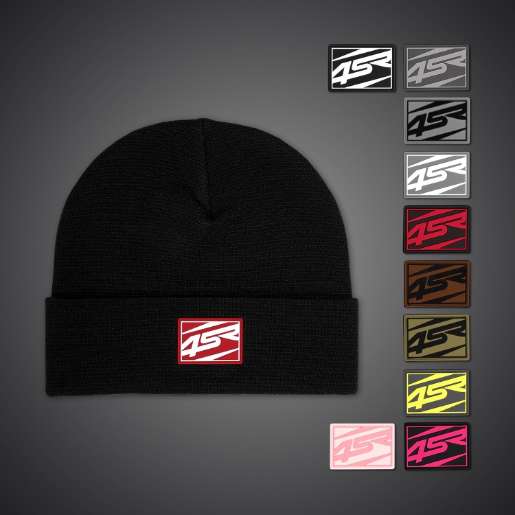 4SR winter beanie Logo Black with rubber patch