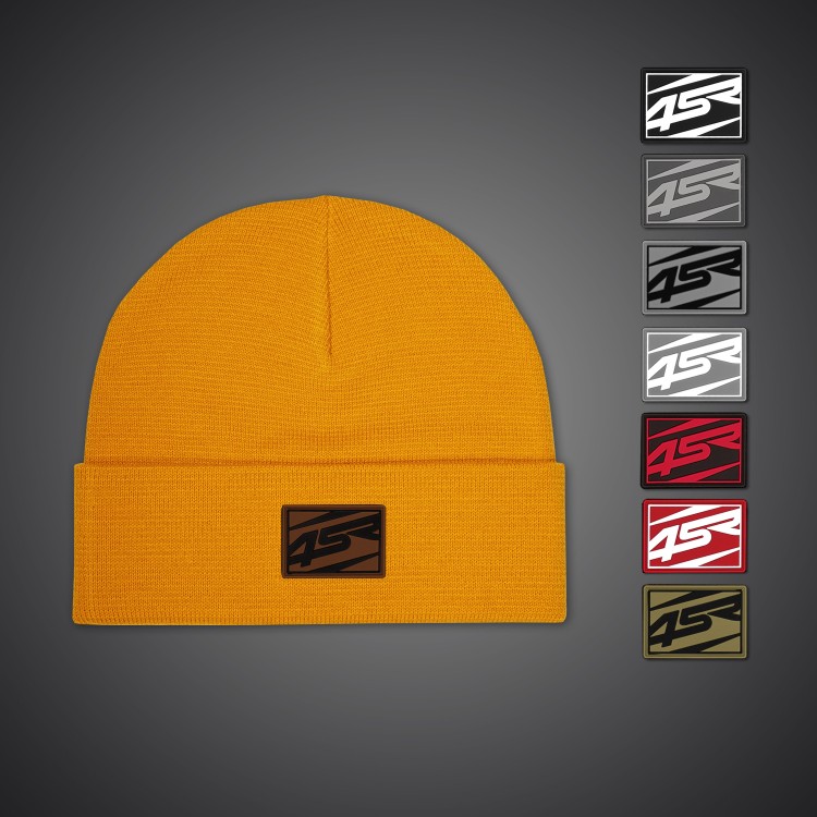 4SR winter beanie Logo Honey with rubber patch