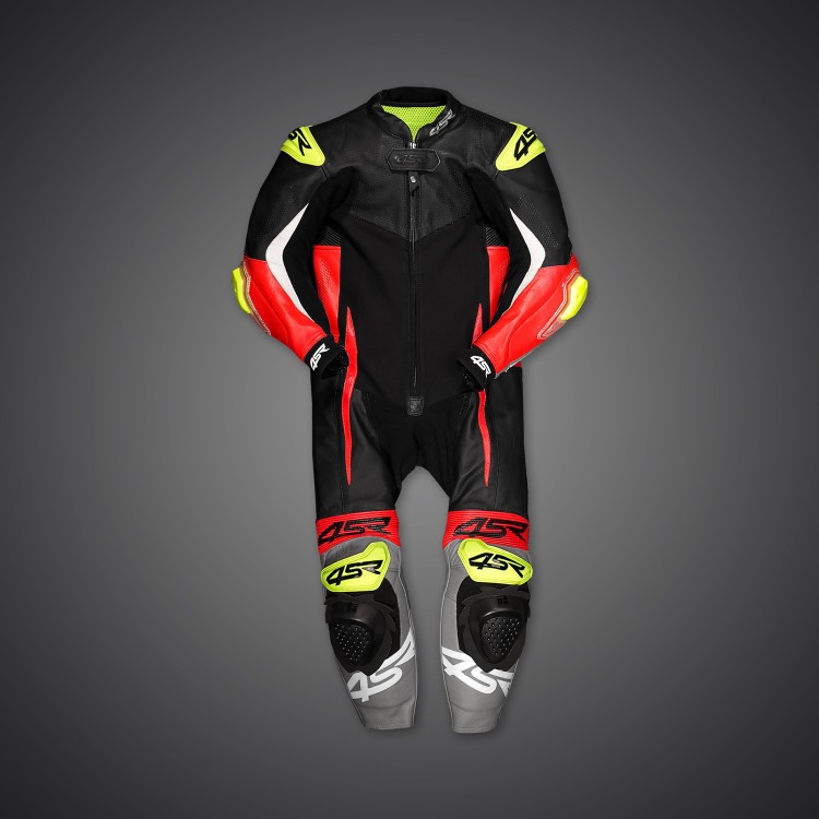 4SR kids one-piece suit with elbow sliders Racing Minimoto Red