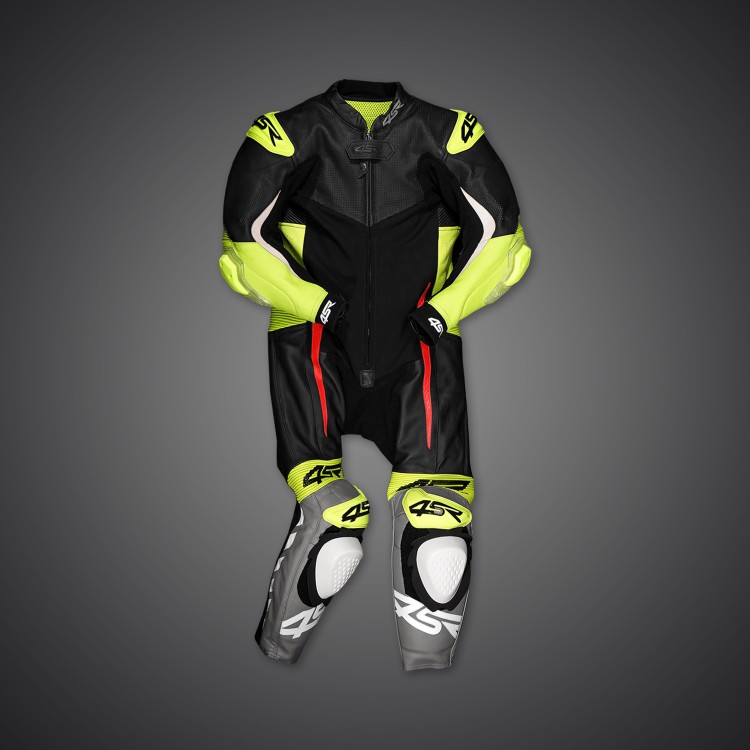 4SR kids one-piece suit with elbow sliders Racing Minimoto Yellow