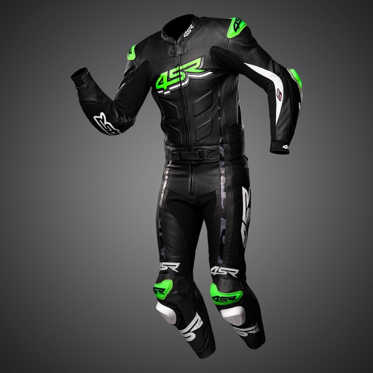 4SR motorcycle two-piece suit RR Evo III Monster Green Z AR Airbag Ready