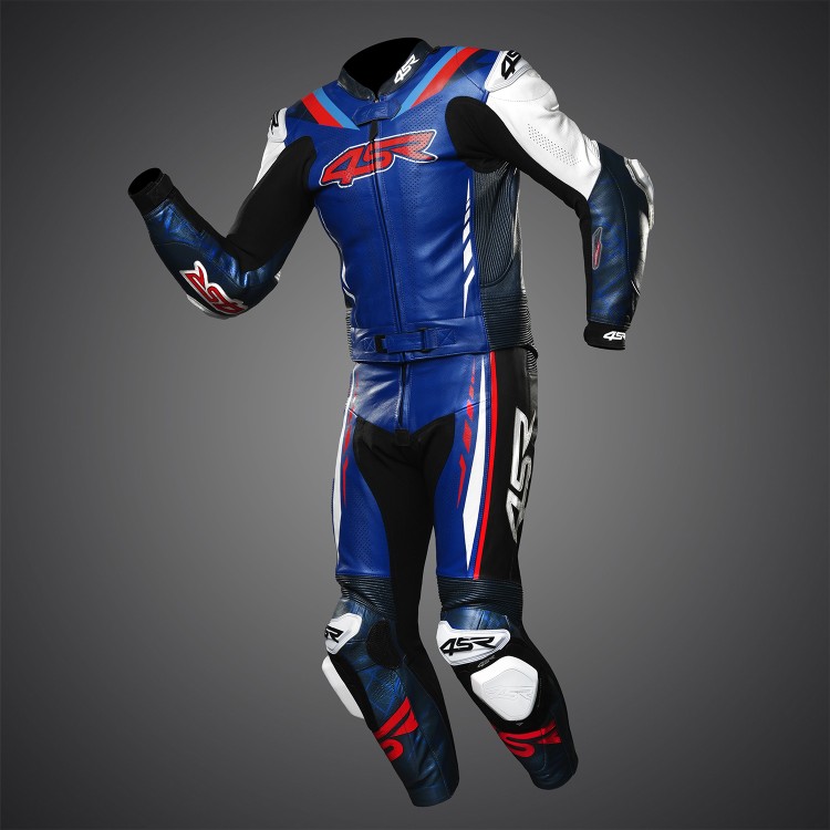 4SR Two-piece leathersuit RR Blue AR