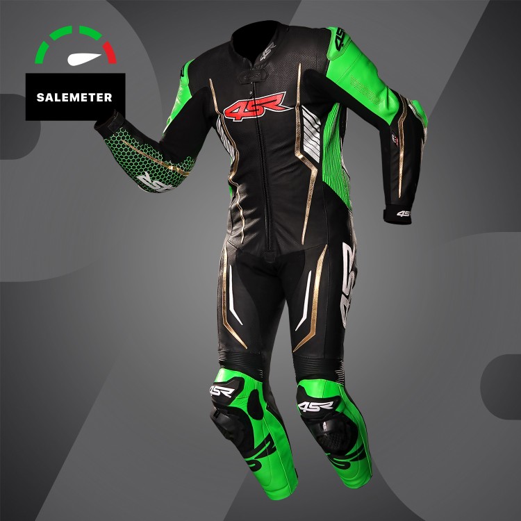 4SR Racing Monster Green AR Airbag Ready leather suit
