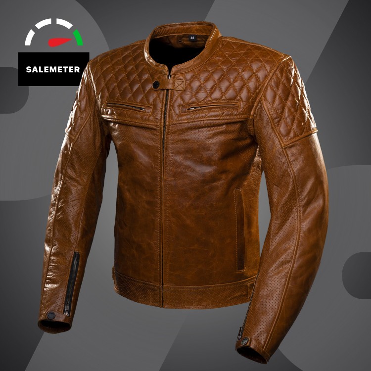 4SR Scrambler Cognac II leather motorcycle jacket