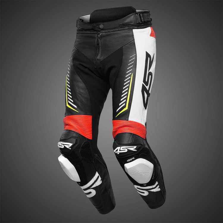 4SR motorcycle leather pants with sliders TR3 Evo Neon