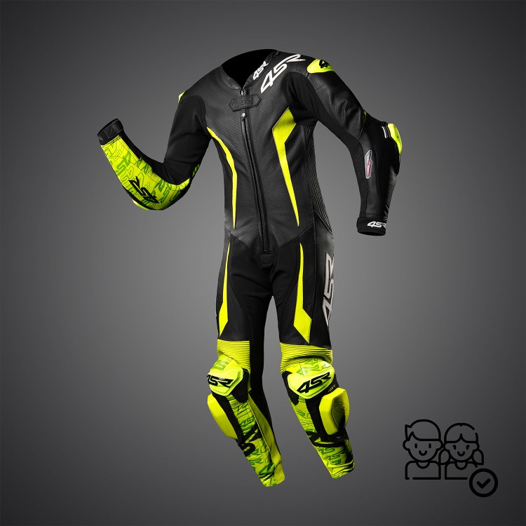 4SR kids’ one-piece suit Racing Junior Yellow AR
