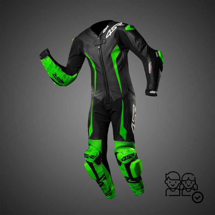 4SR kids’ one-piece suit Racing Junior Yellow Green AR