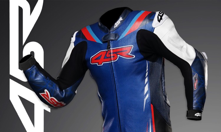 Blue leather suit 4SR Racing Blue AR