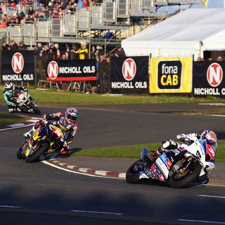 Alastair Seeley #34 in 4SR leathers, North West 200, 2023 4