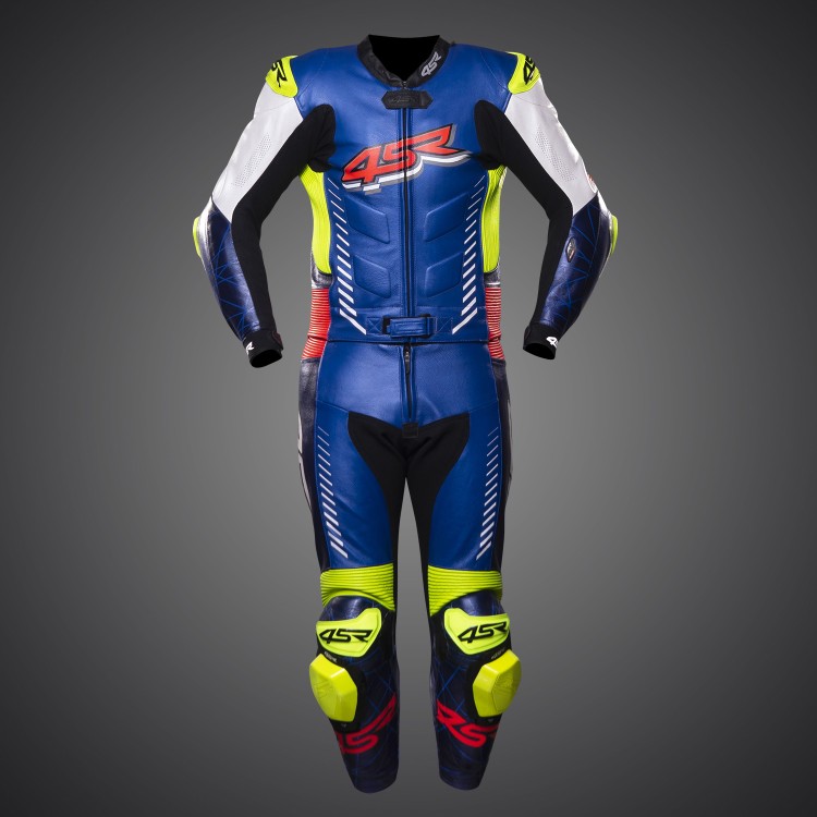 4SR 2-piece motorcycle suit RR Evo Pearl Blue AR - chest