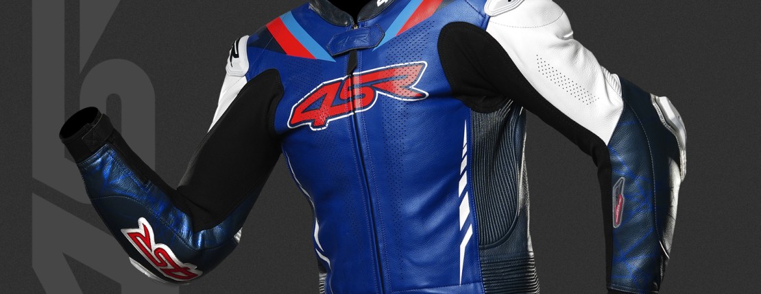 4SR Two-piece Leathersuit RR Blue AR